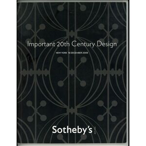 Sotheby's Auction Catalog Black Important 20th Century Design New York Dec 2008